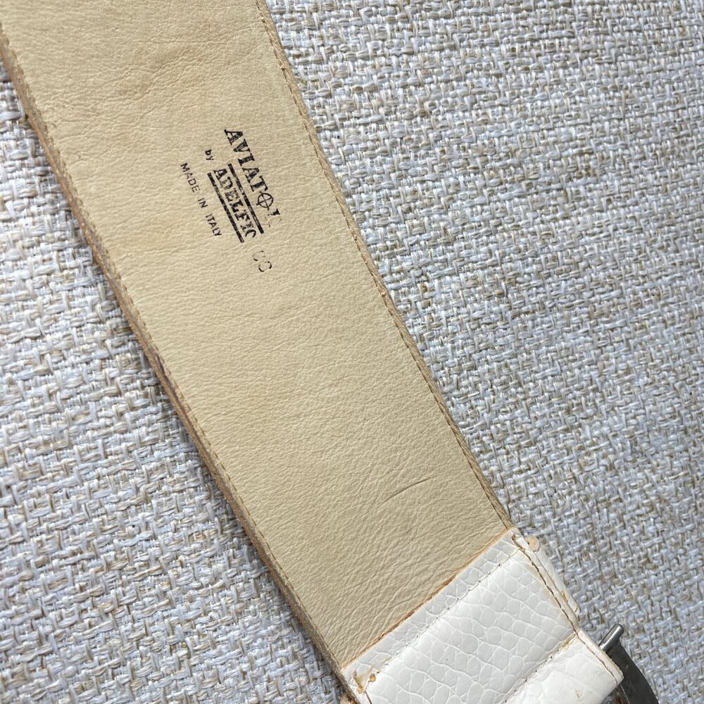 AVIATOR by Adelfio made in Italy Vintage Mother of Pearl belt Women's wide belt - Picture 4 of 9